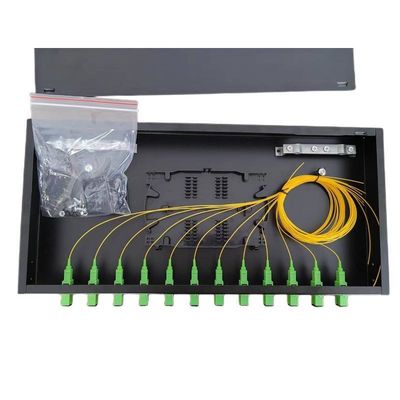Bảng điều khiển cáp quang 12 cổng ODF Hộp đầu cuối cáp quang 1U SC Bộ chuyển đổi Pigtail
