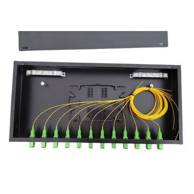 Bảng điều khiển cáp quang 12 cổng ODF Hộp đầu cuối cáp quang 1U SC Bộ chuyển đổi Pigtail
