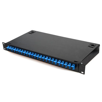 Bảng điều khiển sợi quang gắn trên giá đỡ 24 cổng 1U với bộ chuyển đổi SC / UPC