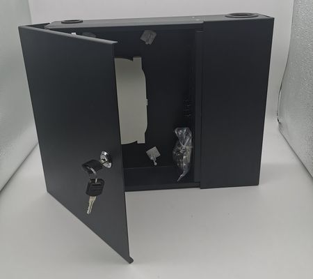 12/24/48cores 2 cửa Cáp quang treo tường màu đen với ống cuộn và tấm tiếp hợp