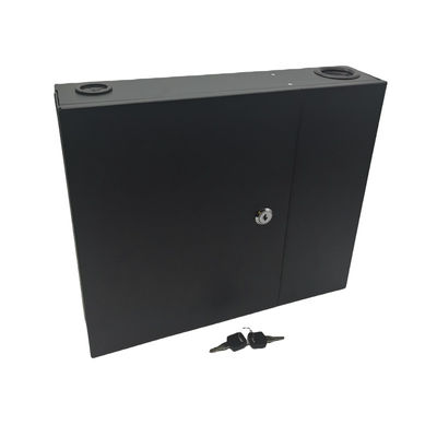 12/24/48cores 2 cửa Cáp quang treo tường màu đen với ống cuộn và tấm tiếp hợp