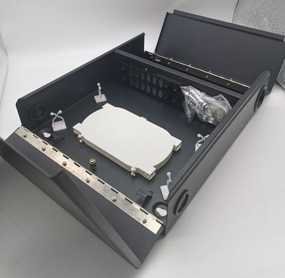12/24/48cores 2 cửa Cáp quang treo tường màu đen với ống cuộn và tấm tiếp hợp