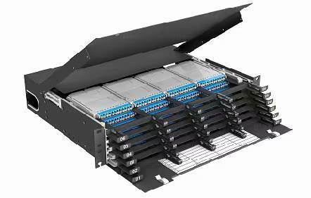 2U 288 Cores MTP MPO -LC Patch panel ODF Chassis enclosure Sliding type for 24 Cassettes